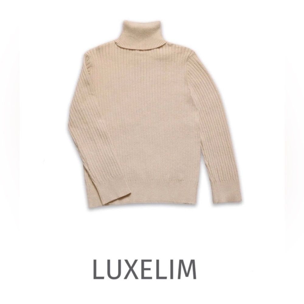 LUXELIM SZ 3 t Ribbed Turtleneck beige